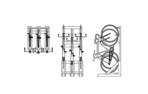 Vertical Bike Rack - Free CAD Drawings