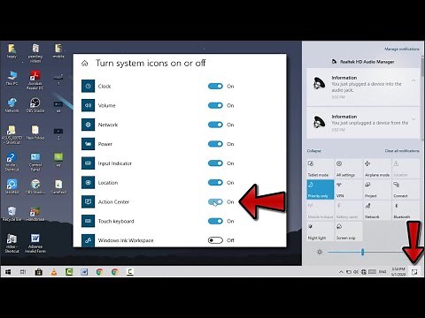 How to Enable or Disable Action Center Icon on Windows 10 Taskbar