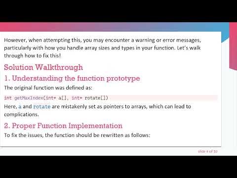 Mastering Array Rotation, Finding Max Value and Index in C Language