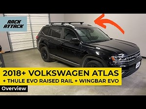 2018+ Volkswagen Atlas with Thule EVO Raised Rail WingBar EVO Roof Rack Crossbars