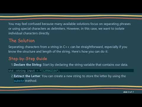 How to Split Characters from a String in C+ +