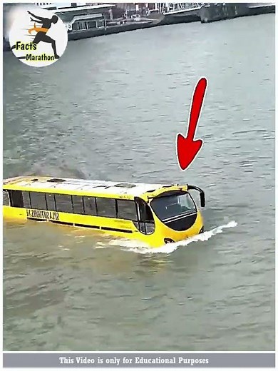 How this bus floating on water 😱😱!!! #factsmarathon #interestingfacts