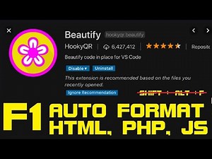 Easy way to Auto Format using Beautify in Visual Studio Code