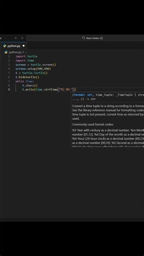 Day - 11. Analog Clock UI By Python In 35 Second. #python
