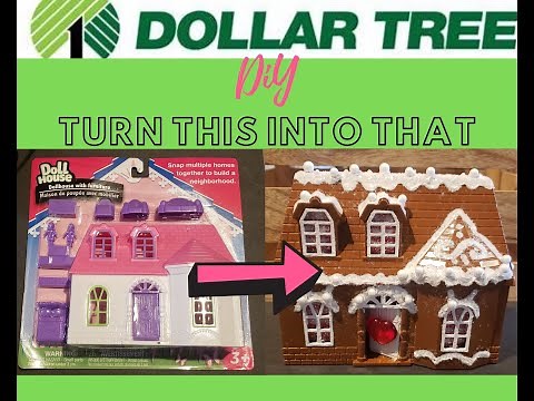 Dollar Tree DiY Gingerbread doll house makeover Christmas Holiday craft CUTE tiered tray Fun sweets