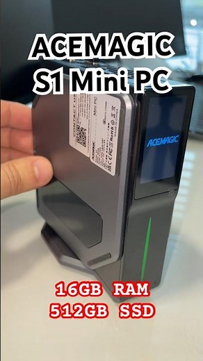 ACEMAGIC S1 Mini PC Intel N97 CPU (up to 3.6 GHz), 16GB DDR4 RAM 512GB 25W TDP with DIY LCD Screen