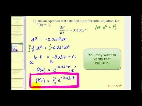 Applications of First Order Differential Equations: Exponential Decay Part 1