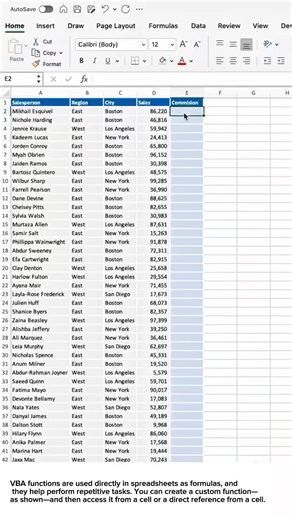 7.4K views · 66 reactions | How to Write an Excel VBA Function. VBA functions are used directly in spreadsheets as formulas, and they help perform repetitive tasks. You can create a custom function—as shown below—and then access it from a cell or a direct reference from a cell. | Data Driven Insights | Facebook