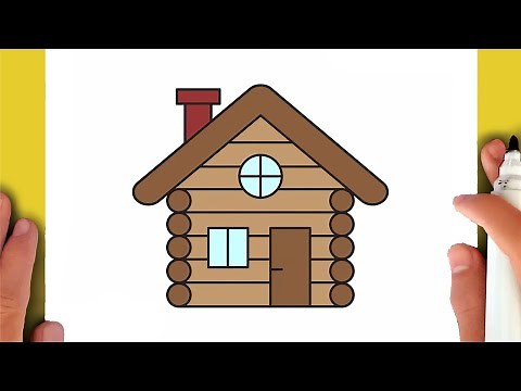 How To Draw A Log Cabin Wooden House Easy | Drawing Ideas