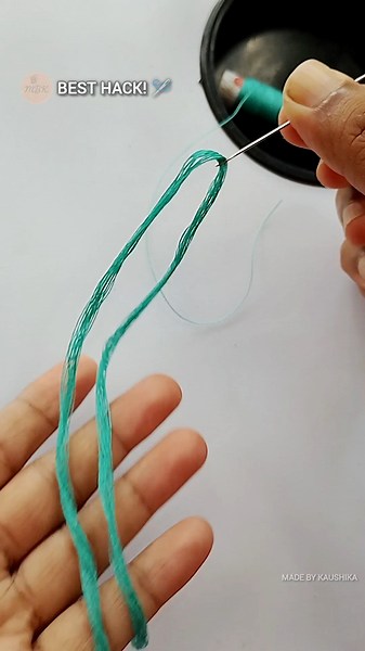 Easy Trick to Insert Thick Thread into Needle 🧵✨