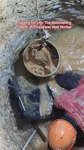 Digging for Life: The Astonishing Depth of This Water Well Worker#DeepWellDigging#ManualLabor
