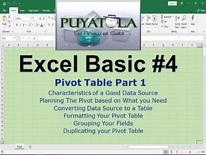 Excel Basic #4 Pivot Table part 1 (Tagalog)