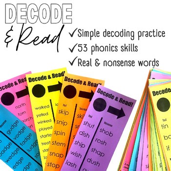 Decode & Read Practice!  53 Phonics Word Lists to Promote Decoding!