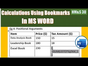 Calculations In Word Using Bookmark HM&S 30