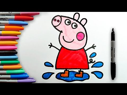 How to Color Peppa Pig Step by Step Easy Coloring pages for Kids and Beginners