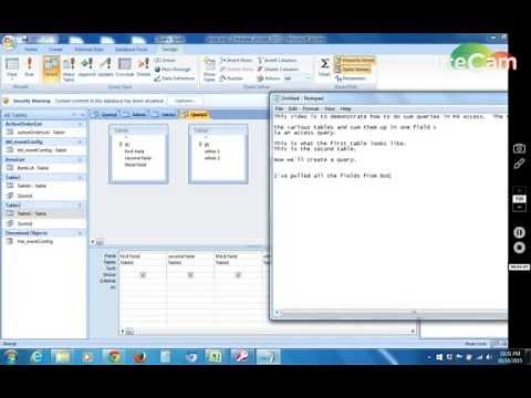 Microsoft Access Query - 5 minute tutorial - learn how to sum data from multiple tables