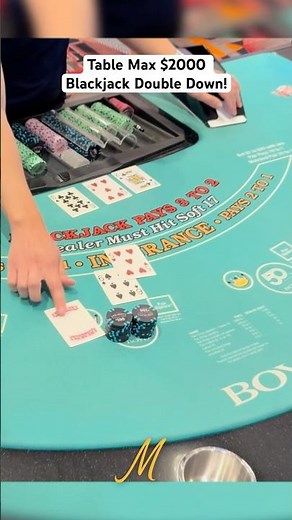 Table Max $2000 Blackjack Double Down! #blackjack #casino #doubledown #lasvegas