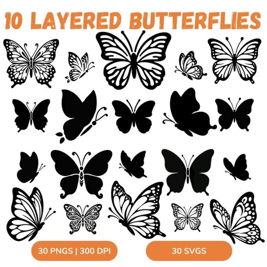 Butterfly SVG, Butterfly Bundle SVG Files, Butterfly SVG Layered, Butterfly Files for Cricut, Butterfly Clipart, Butterflies Svg, Silhouette - Etsy