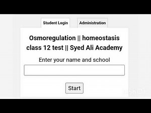 Osmoregulation mcqs test || homeostasis class 12