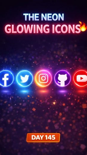 Neon Icon Animation Using HTML, CSS and JS|#shorts #coding #programming #webdevelopment