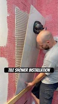 Large format shower tile installation