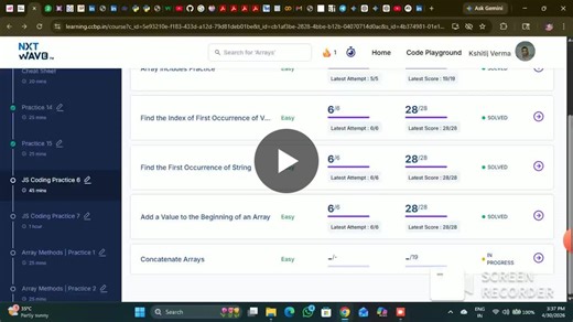 #javascript #nxtwave #ccbp4 #webdevelopment #codingjourney #fullstackdeveloper #mernstack #learningbydoing #programmingpractice | Kshitij Verma
