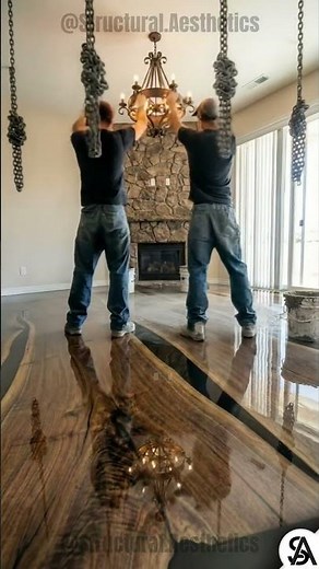 Incredible Epoxy Floor with Suspended Furniture Design #diytransformation #epoxy #home