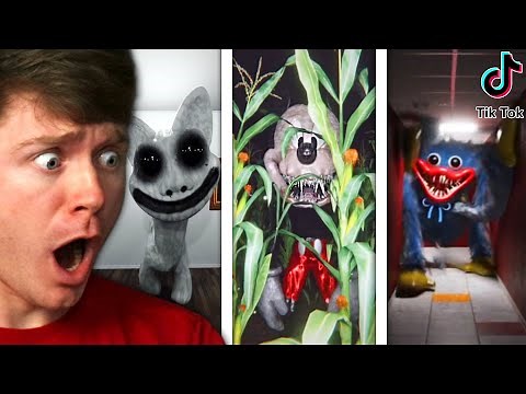 Reacting to SCARY TIKTOK VIDEOS! (Lights Are Off)
