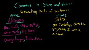 Commas in space and time