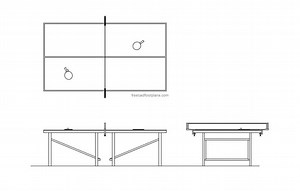 Ping Pong Table - Free CAD Drawings