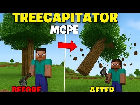 🌳 Download TreeCapitator Mod for Minecraft PE 1.21+ | Chop Whole Tree in One Hit 😱 (MCPE Addon)