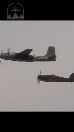 A-26 Invader, Hawker Sea Fury, P-47 formation #ww2 #wwii #airplanes #airshow #warbirds #duxford