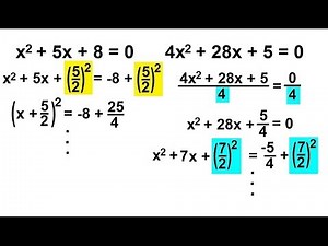 PreCalculus - Algebra Fundamental Review (17 of 80) Sol Quadratic Eqns: Completing the Square