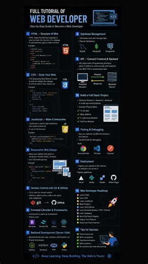 💻 Full Web Developer Tutorial 🚀Learn HTML, CSS, JavaScript, Frontend, Backend, Databases