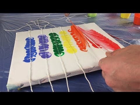 String Pull Acrylic Abstract Painting