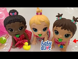 BABY ALIVE Triplets get Sick in the Bath!