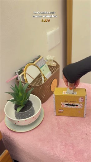 DIY money saving box 📦 #cute #diy