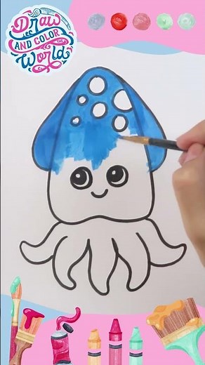 How to Draw Cute Ocean Animals🐙🐳|Easy tutorial for kids!