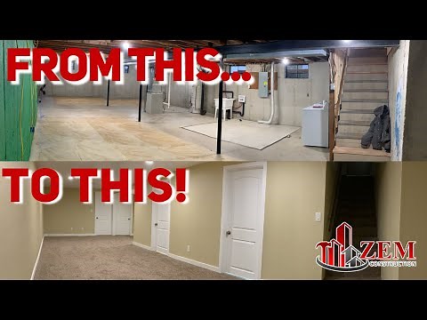 Basement Finishing From Scratch, Remodel Time Lapse