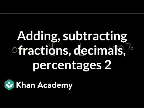 Adding, subtracting fractions, decimals, percentages | Decimals | Pre-Algebra | Khan Academy
