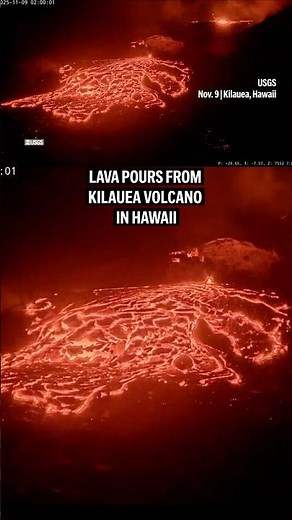 Lava pours from Kilauea volcano in Hawaii