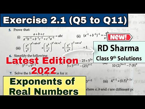 RD Sharma Class 9 Chapter 2 Exponents of Real Numbers Ex 2.1 Q5 to Q11 From New Edition Book 2022
