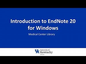 Introduction to EndNote 20 for Windows