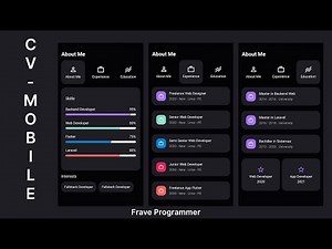 FLUTTER APP TUTORIAL | CV - MOBILE UI | FLUTTER UI