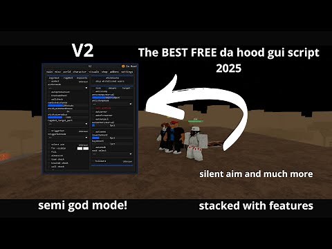 The BEST FREE da hood gui script 2025, semi godmode, silent aim, rage, autokill and much more