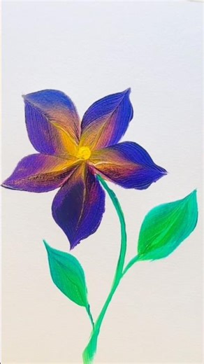 Flower painting easy 💜🌺 #flower #painting #acrylicpainting #easyart #relaxing