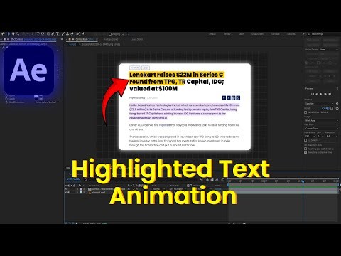 How to Create Text Highlight Animation in After Effects | Easy Tutorial