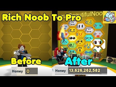 Rich Noob VS Bee Swarm Simulator #2! Noob To Pro! Made 30 Million Honey!