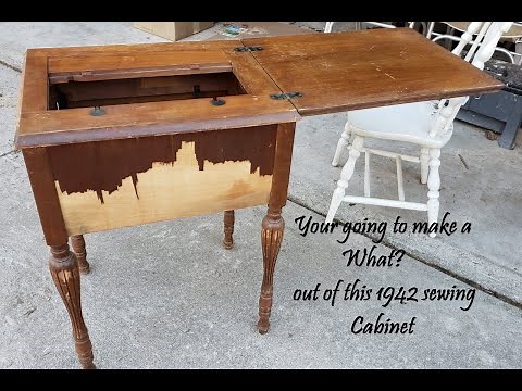 How to restore and repurpose a 1942 singer sewing machine cabinet, Part 1