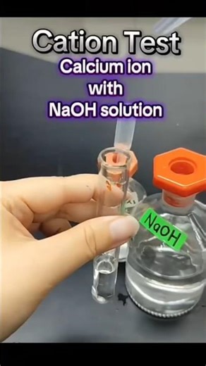 Cation Test: Calcium Ion Reaction with NaOH | White Precipitate Formation